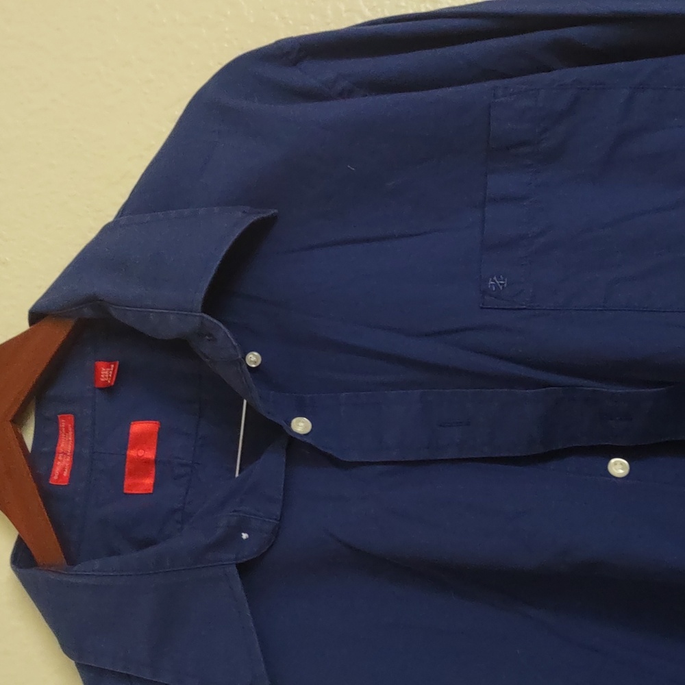 SLIGHTLY USED IZOD ROYAL BLUE SIZE XLARGE LONG SLEEVE BUTTON DOWN - Picture 5 of 14